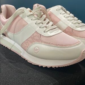 Michael Kors Pink and White Retro Sneakers